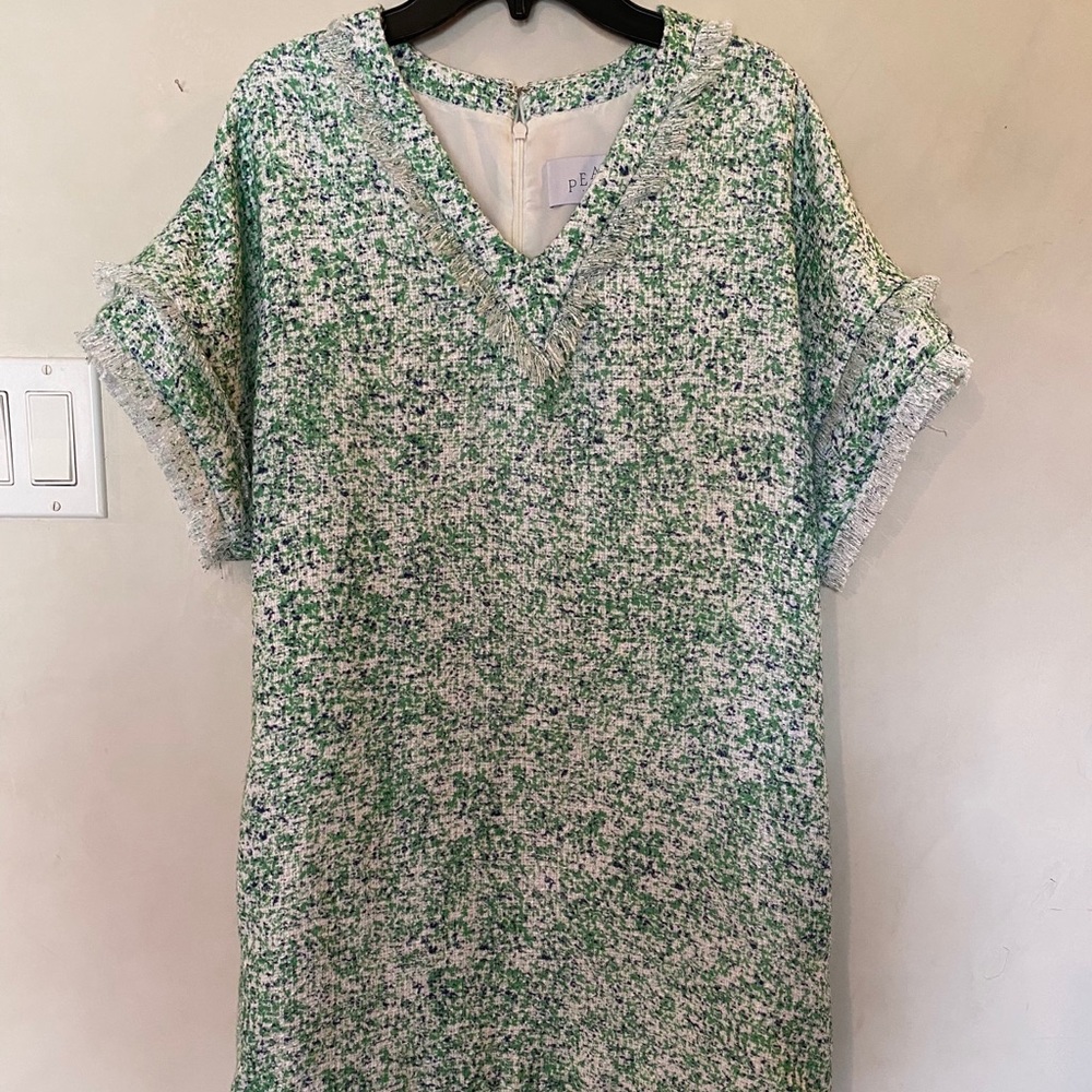 Pearl Lela Rose Tween Green and White Dress